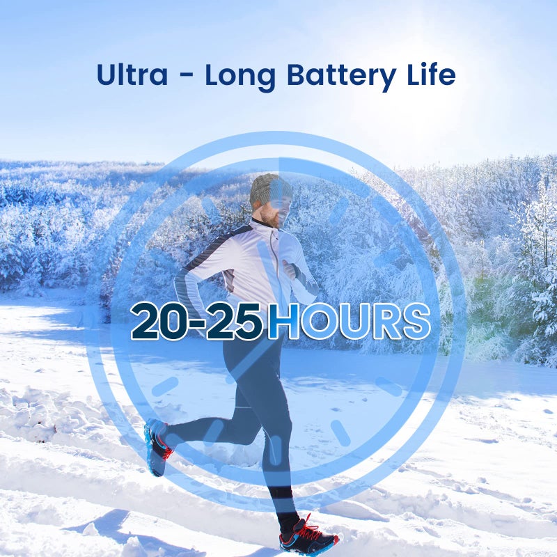 blueear Bluetooth Beanie Hat Bluetooh 5.2 Headphone Wireless Winter Knit Hats with Stereo Speaker and MIC 15 Hours Working Time for Outdoor Sports Grey - Image 4